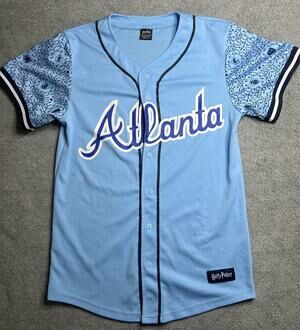 Atlanta Braves Harry Potter Jersey M Hogwarts Retro MLB Promo Shirt B237